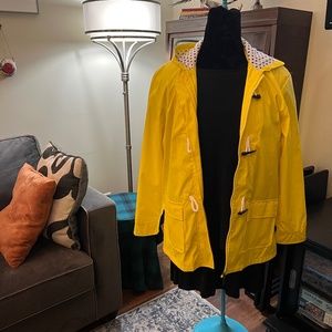 I5 Yellow Raincoat with Polka Dot Lining